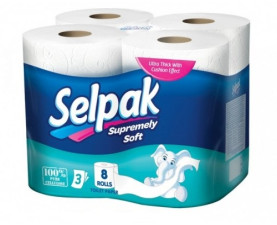 Туалетная бумага Selpak 3-х слойная 8 шт
