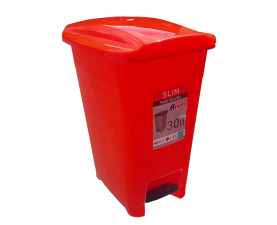 Корзина для сміття з педаллю SLIM червоний пластик, 30 л SPK-30 104