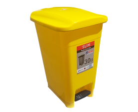 Корзина для сміття з педаллю SLIM жовтий пластик, 30 л SPK-30 105